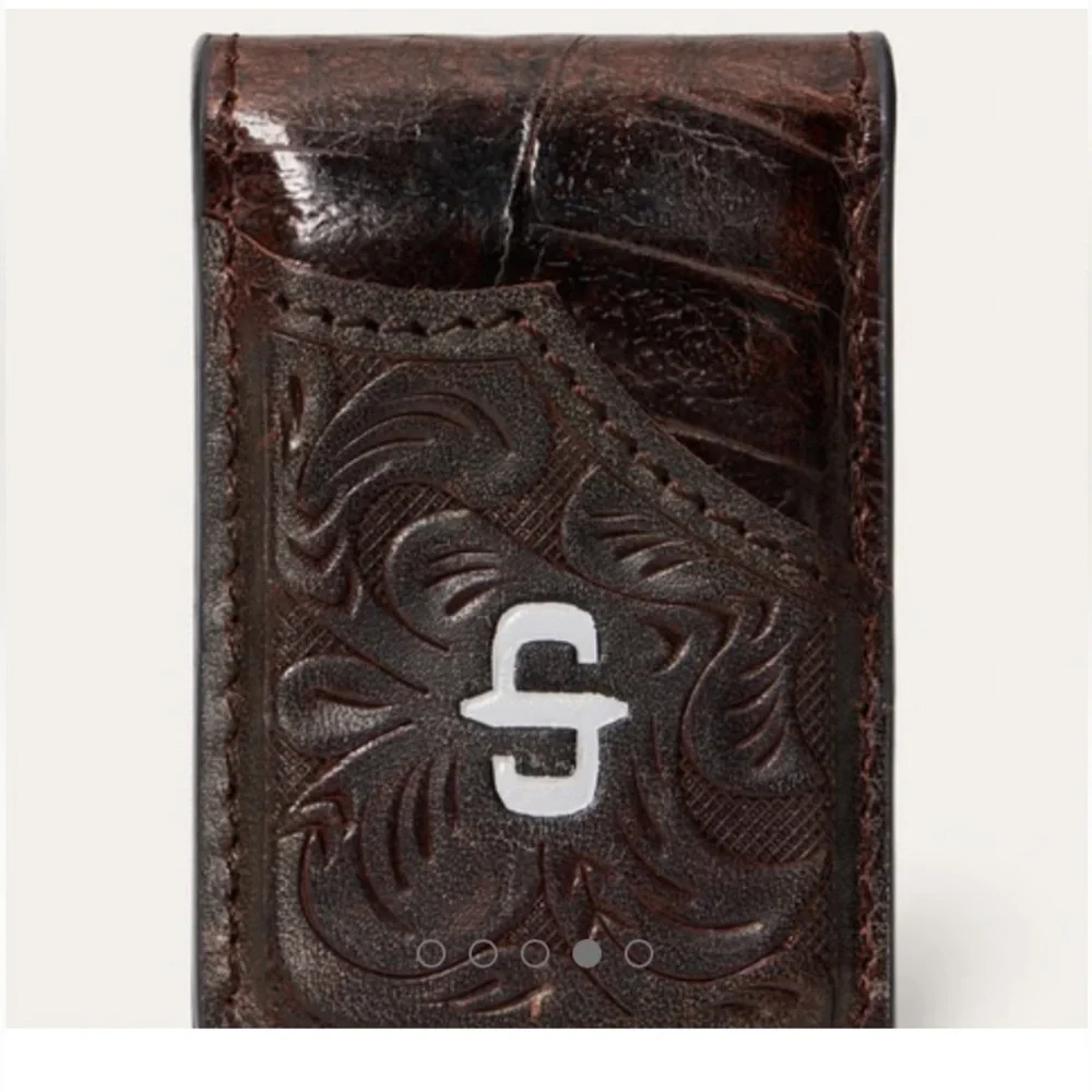 NIBX STETSON TOOLED EMBOSSED CROCO MONEY💰CLIP, OS, BNWTIBX